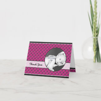Sassy Polka Dots Photo Thank You Card - Purple