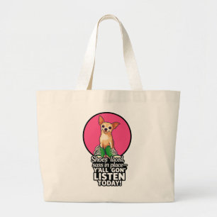 Sassy Pup with Sneakers Tote – “Y’all Gon’ Listen 