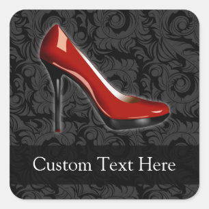 Sassy Red Shoe Square Sticker