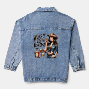 Sassy Retro Girl – Whiskey Kills Boredom Tri-Blen Denim Jacket