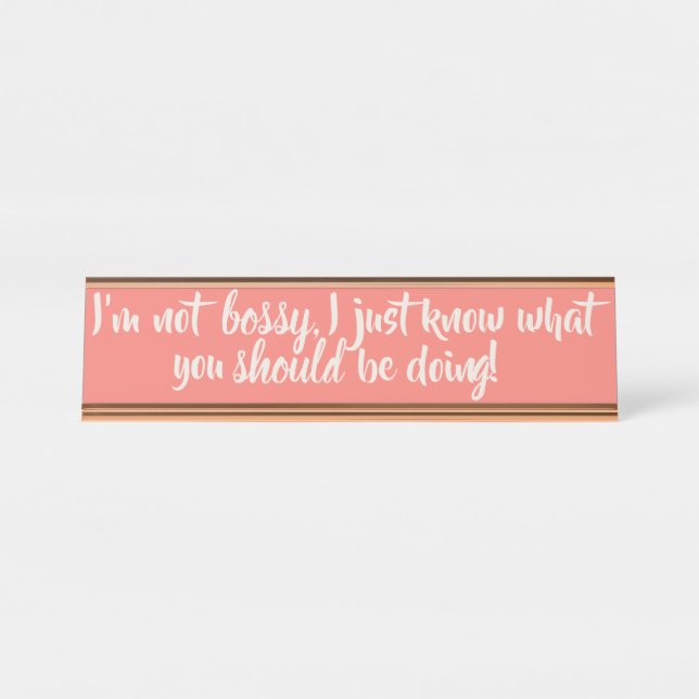 Sassy Rose Gold Desk Nameplate (Front)