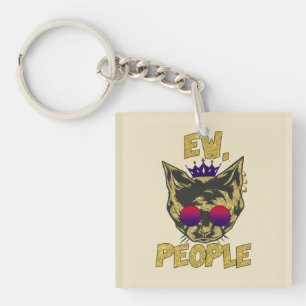 Sassy Royal Cat – "Ew. People" Funny Cat Lover Key Ring