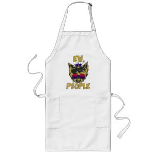 Sassy Royal Cat – "Ew. People" Funny Cat Lover Long Apron