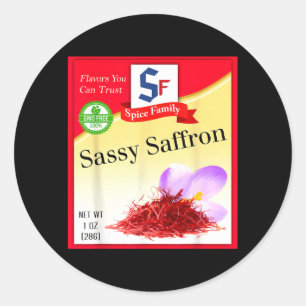 Sassy Saffron Spice Group Costume Family Matching Classic Round Sticker