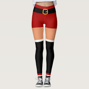 Sassy Santa Claus Christmas Black and Red Leggings