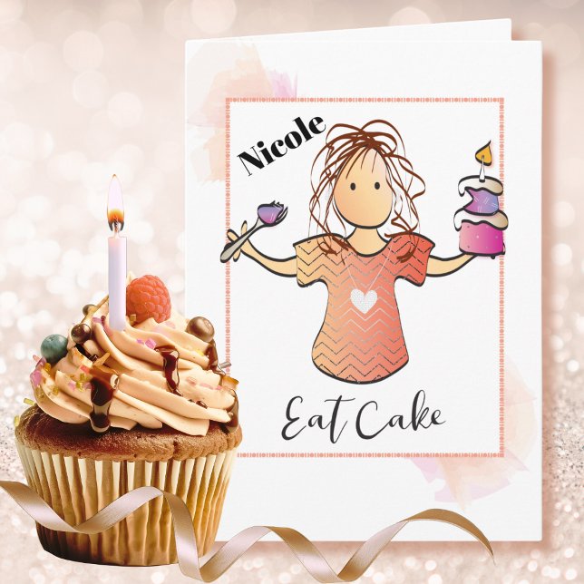 Sassy Sarcastic Female Cartoon Modern Birthday  Card (Creator Uploaded)