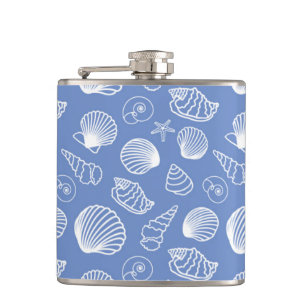 Sassy Seashell Pattern Hip Flask