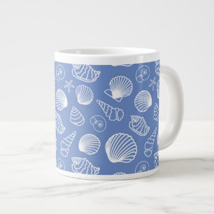Sassy Seashell Pattern Large Coffee Mug