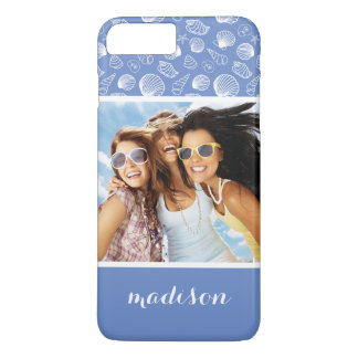 Sassy Seashell Pattern | Your Photo & Name iPhone 8 Plus/7 Plus Case