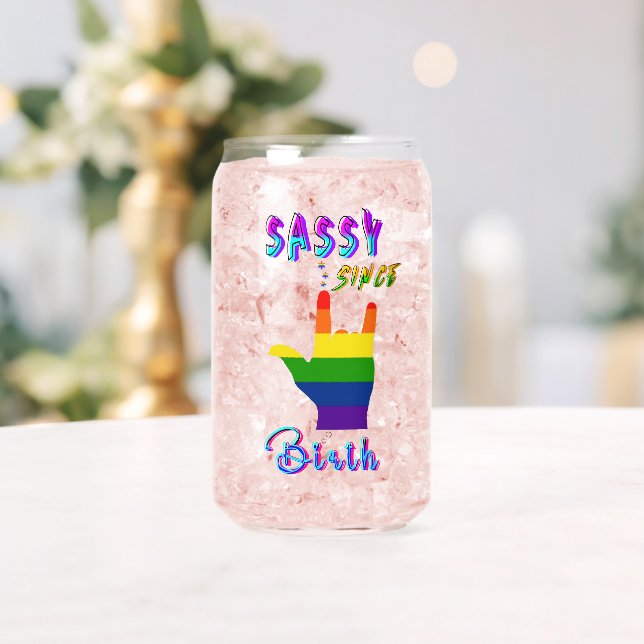 Sassy Since Birth Can Glass (Insitu (Wedding))