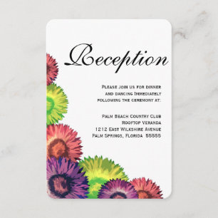 Sassy Spring Flowers Modern Wedding Reception Enclosure Card