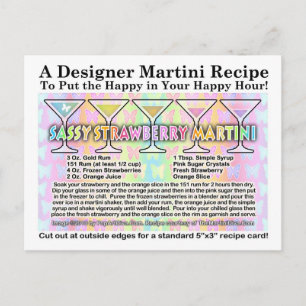 Sassy Strawberry Spring Martini Recipe Card