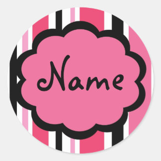 Sassy Stripe Pink and Black Sticker