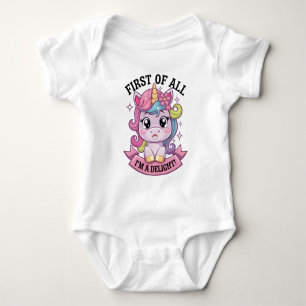 Sassy sulky unicorn baby bodysuit