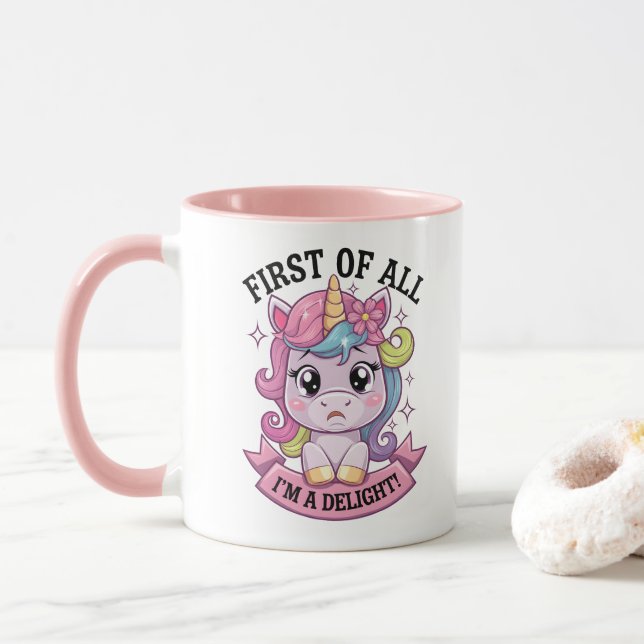 Sassy sulky unicorn mug (With Donut)