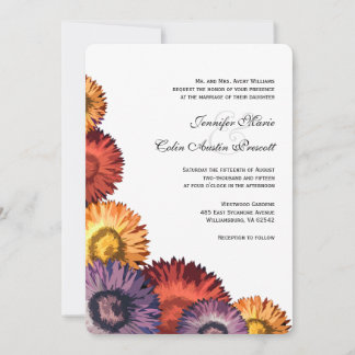 Sassy Summer Flowers Modern Wedding Invitation