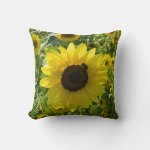 Sassy Sunflowers (with Bee) Pillow
