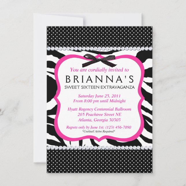 Sassy Sweet Sixteen Invite (Front)