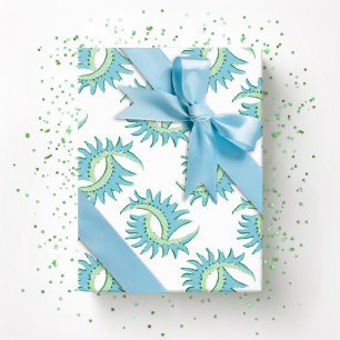 Sassy Swish in Green and Aqua Wrapping Paper