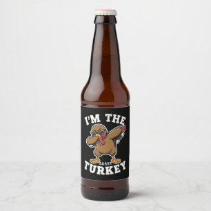 Sassy Turkey Matching Family Thanksgiving Party Beer Bottle Label
