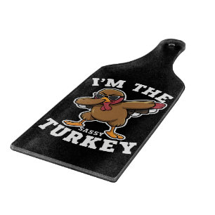 Sassy Turkey Matching Family Thanksgiving Party Cutting Board