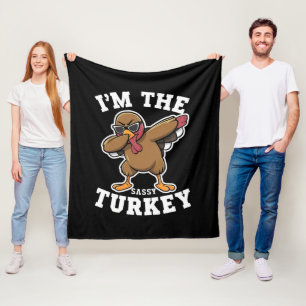 Sassy Turkey Matching Family Thanksgiving Party  Fleece Blanket
