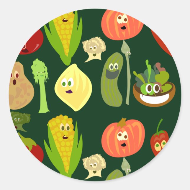 Sassy Veggies! Classic Round Sticker (Front)