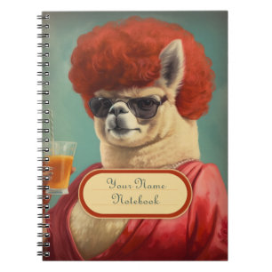 Sassy Vintage Funny Llama Spiral Notebook