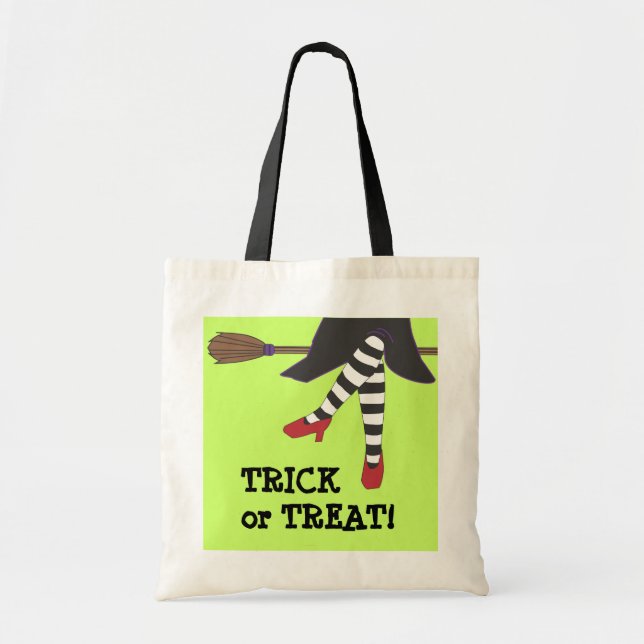 Sassy Witch Halloween Trick or Treat Bag (Front)