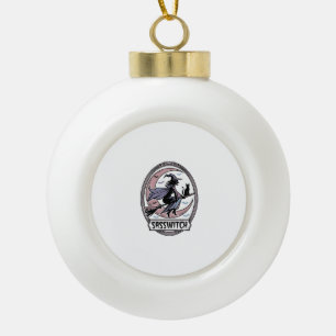 Sassy Witch Shirt Vintage Halloween Art_1 Ceramic Ball Christmas Ornament