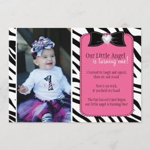 Sassy Zebra Birthday Party Invitation