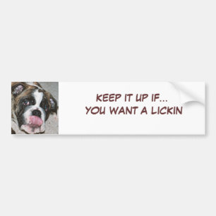 Sassydog Lickin Bumper Sticker