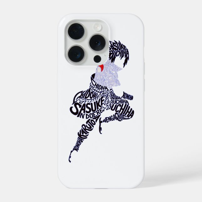 Sasuke Anime Typography iPhone Case (Back)