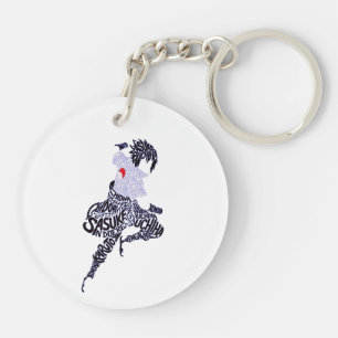 Sasuke Anime Typography Key Ring