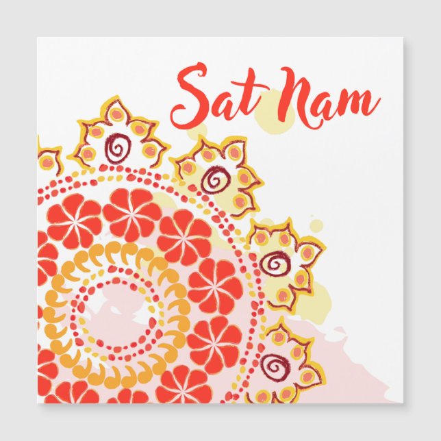 Sat Nam Mandala Magnetic Card (Front)