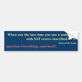SAT tombstone Bumper Sticker