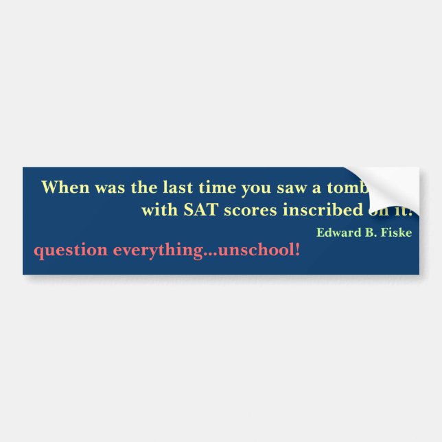 SAT tombstone Bumper Sticker (Front)