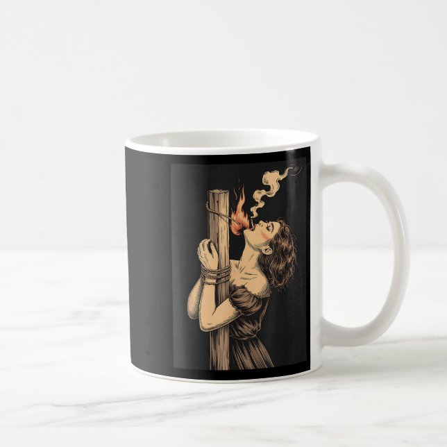 Satan Devil Hell Witch With Flames Cigarette Occul Coffee Mug (Right)