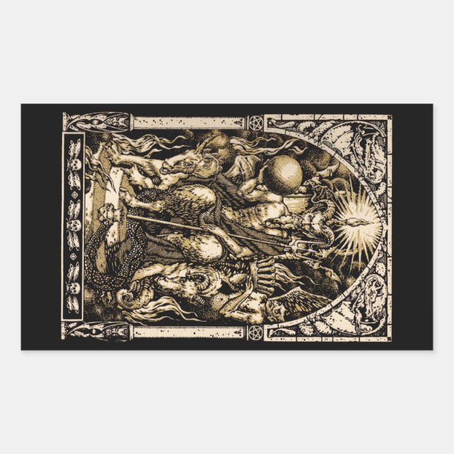 Satan Enthroned Rectangular Sticker (Front)