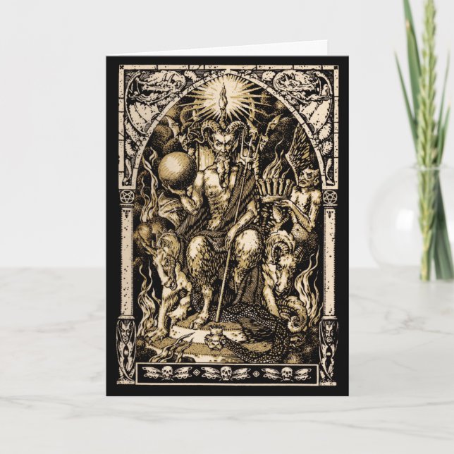 Satan Enthroned Winter Solstice Greeting Card (Front)