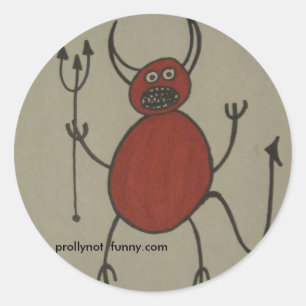 satan has braces classic round sticker