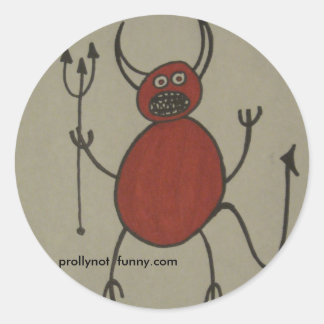 satan has braces classic round sticker