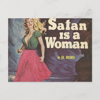 satan is a woman! postcard