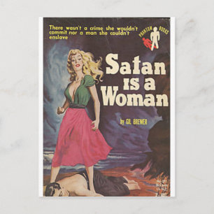 satan is a woman! postcard