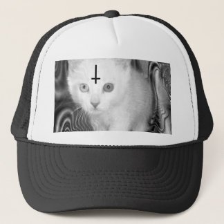 satan kitty trucker hat