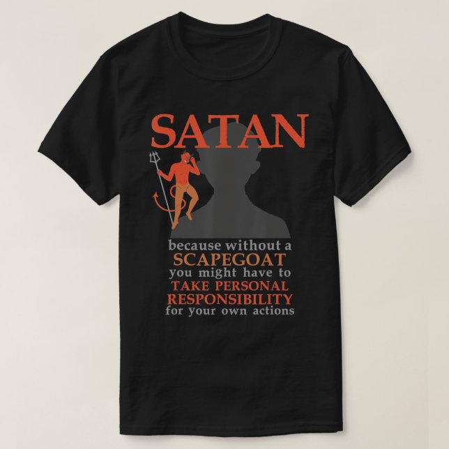 Satan loves me Baphomet Devil 666 Scapegoat Agnost T-Shirt (Design Front)