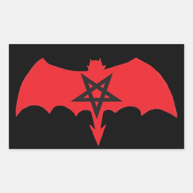 SATAN Pentagram Rectangular Sticker (Front)