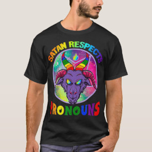 Satan Respects Pronouns LGBT Premium  T-Shirt