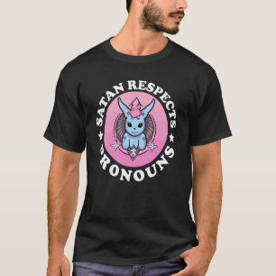 Satan Respects Pronouns LGBTQ Gay Pride T-Shirt