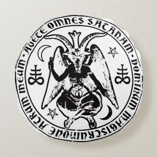 Satanic Baphomet Round Cushion
